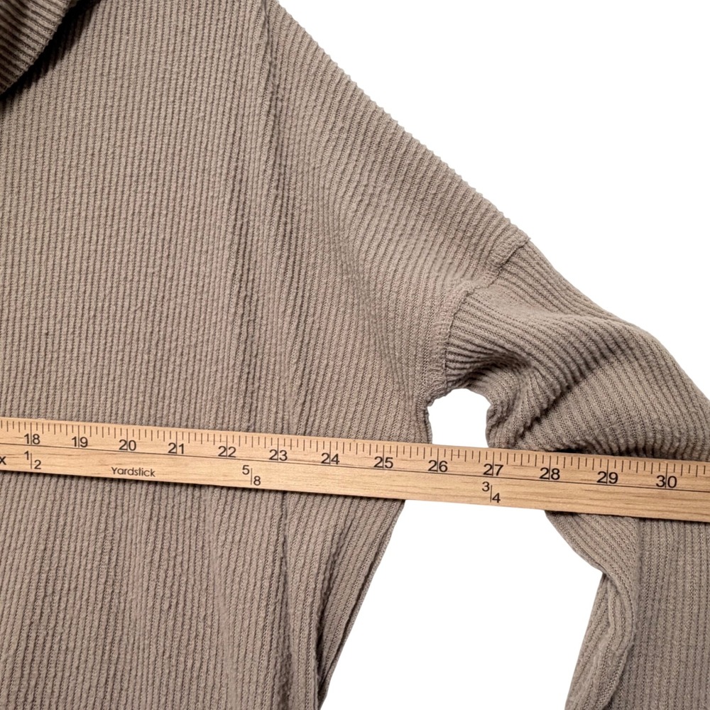 We The Free Free People Womens Sweater Cowl Neck Ribbed Knit Taupe Small Boho - Picture 6 of 9